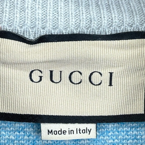 Authentic Gucci Light Blue Patterned Polo - Picture 4 of 9